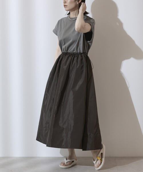 Firsthand ロングワンピース セール】Firsthand/ファーストハンド ドロスト ドッキング