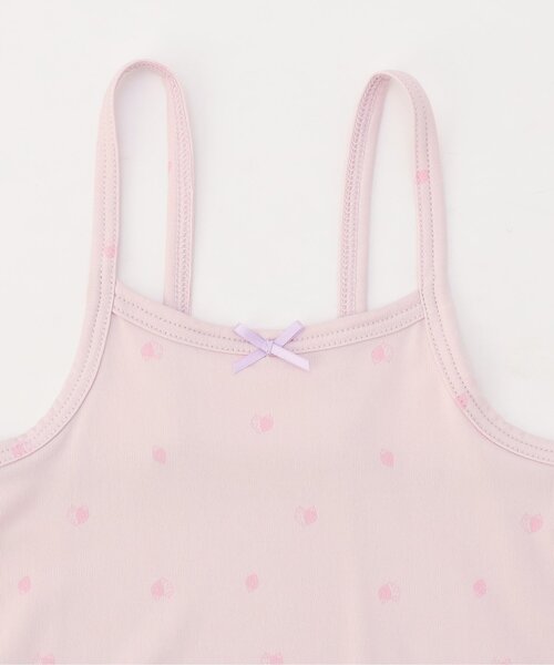 apres les cours（アプレレクール）の「【WEB限定/ジュニア対応】ひんやり天竺深あきインナーキャミ（インナーウェア/肌着・キッズ・ブラック/グレー/オフホワイト/ベージュ/ラベンダー/サーモンピンク・90/100/110/120/80/130/140）」の16枚目の写真