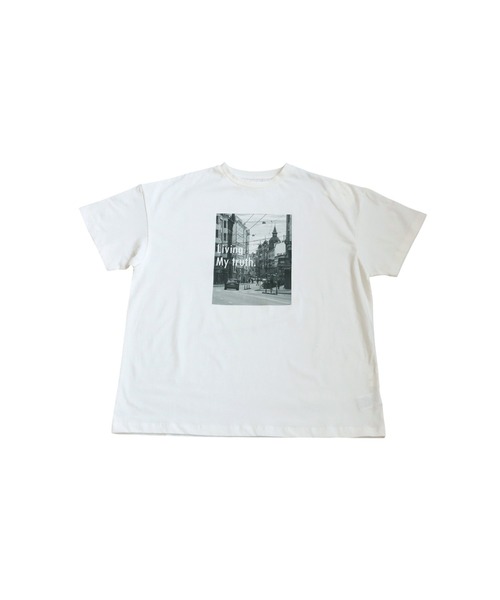 antiqua(アンティカ)の「フォトロゴTシャツ(Tシャツ/カットソー・レディース・チャコールグレー/オフホワイト・ONESIZE)」の5枚目の写真
