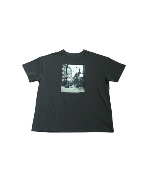 antiqua(アンティカ)の「フォトロゴTシャツ(Tシャツ/カットソー・レディース・チャコールグレー/オフホワイト・ONESIZE)」の6枚目の写真