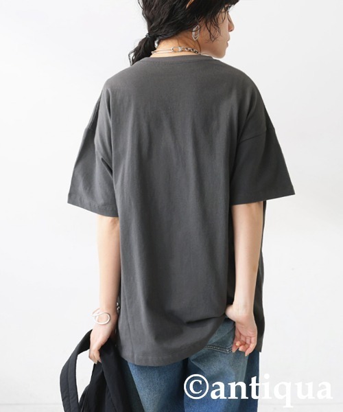 antiqua(アンティカ)の「フォトロゴTシャツ(Tシャツ/カットソー・レディース・チャコールグレー/オフホワイト・ONESIZE)」の17枚目の写真