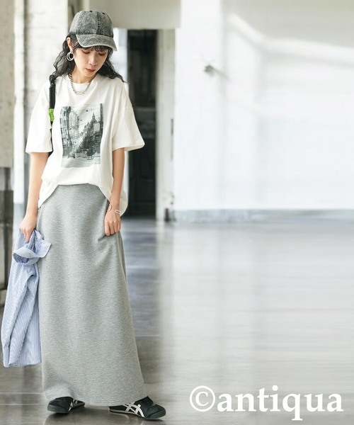 antiqua(アンティカ)の「フォトロゴTシャツ(Tシャツ/カットソー・レディース・チャコールグレー/オフホワイト・ONESIZE)」の11枚目の写真