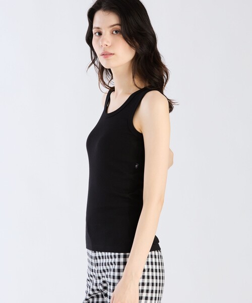 agnes b.(アニエスベー)の「コットン タンクトップ(Tシャツ/カットソー・レディース・ブラック・2/3/1)」の3枚目の写真