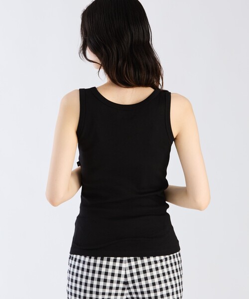 agnes b.(アニエスベー)の「コットン タンクトップ(Tシャツ/カットソー・レディース・ブラック・2/3/1)」の4枚目の写真