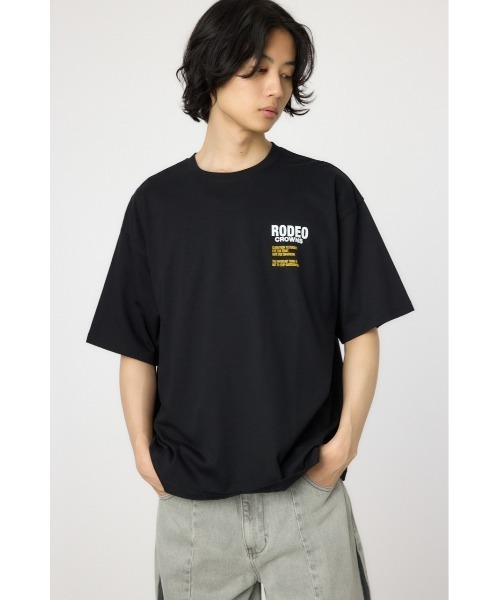 RODEO CROWNS WIDE BOWL(ロデオクラウンズワイドボウル)の「メンズOverlap デニムアップリケTシャツ(Tシャツ/カットソー・メンズ・オフホワイト/ブラック/ライトカーキ・MEDIUM/LARGE)」の18枚目の写真