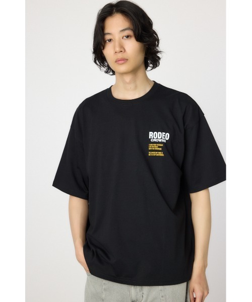 RODEO CROWNS WIDE BOWL(ロデオクラウンズワイドボウル)の「メンズOverlap デニムアップリケTシャツ(Tシャツ/カットソー・メンズ・オフホワイト/ブラック/ライトカーキ・MEDIUM/LARGE)」の19枚目の写真
