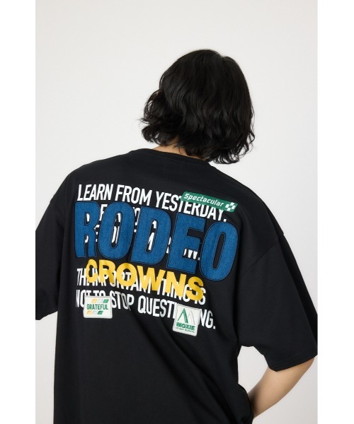 RODEO CROWNS WIDE BOWL(ロデオクラウンズワイドボウル)の「メンズOverlap デニムアップリケTシャツ(Tシャツ/カットソー・メンズ・オフホワイト/ブラック/ライトカーキ・MEDIUM/LARGE)」の21枚目の写真