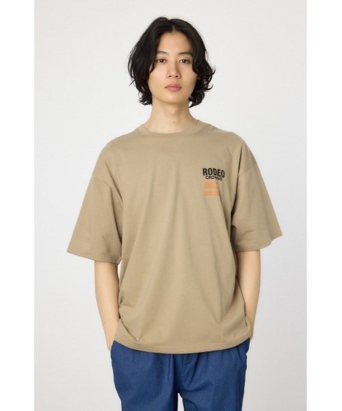RODEO CROWNS WIDE BOWL(ロデオクラウンズワイドボウル)の「メンズOverlap デニムアップリケTシャツ(Tシャツ/カットソー・メンズ・オフホワイト/ブラック/ライトカーキ・MEDIUM/LARGE)」の4枚目の写真