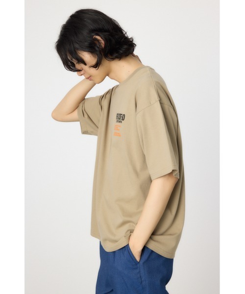 RODEO CROWNS WIDE BOWL(ロデオクラウンズワイドボウル)の「メンズOverlap デニムアップリケTシャツ(Tシャツ/カットソー・メンズ・オフホワイト/ブラック/ライトカーキ・MEDIUM/LARGE)」の5枚目の写真