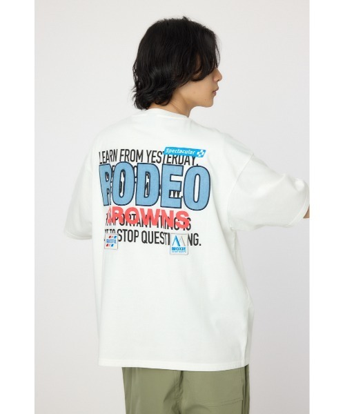 RODEO CROWNS WIDE BOWL(ロデオクラウンズワイドボウル)の「メンズOverlap デニムアップリケTシャツ(Tシャツ/カットソー・メンズ・オフホワイト/ブラック/ライトカーキ・MEDIUM/LARGE)」の11枚目の写真