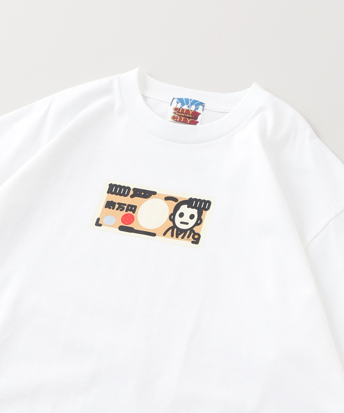 CITY COUNTRY CITY(シティーカントリーシティー)の「CITY COUNTRY CITY / シティーカントリーシティー S/S TEE マンケン(Tシャツ/カットソー・メンズ・ホワイト/ブラック・MEDIUM/LARGE)」の4枚目の写真