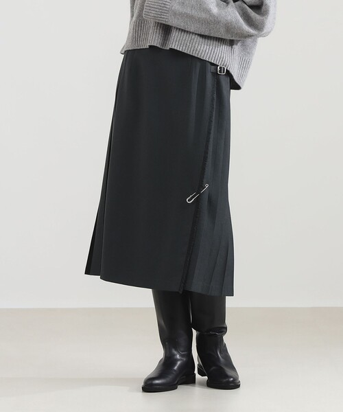 新品未使用タグ付き♪o'neil of dublin ♪ウールロング巻スカートL O'NEIL of DUBLIN｜ウーステッド ウール イージー マキシ キルト