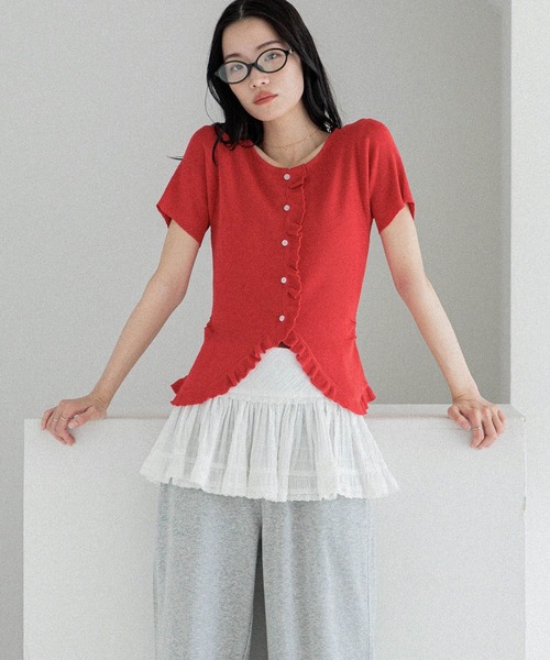 Heather（ヘザー）の「レイヤードフリルミニスカート　491952（スカート・レディース・ブラック/ホワイト/ブラック系その他/ブラック系その他2・FREE）」の10枚目の写真