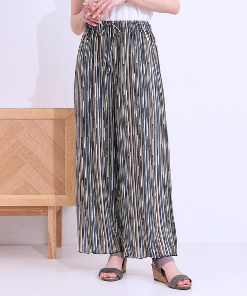 Cutie Blonde（キューティーブロンド）の「【洗える/ひんやり/S-LL】柄イージーパンツ（その他パンツ・レディース・オレンジ系その他3/ネイビー系1/ブラック系・01/02/03/04）」の8枚目の写真