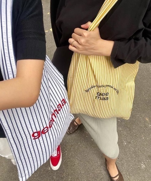 Vipoa(ヴィポア)の「ストライプ&ロゴ トートバッグ(トートバッグ・レディース・イエロー/ピンク/ホワイト・FREE)」の17枚目の写真