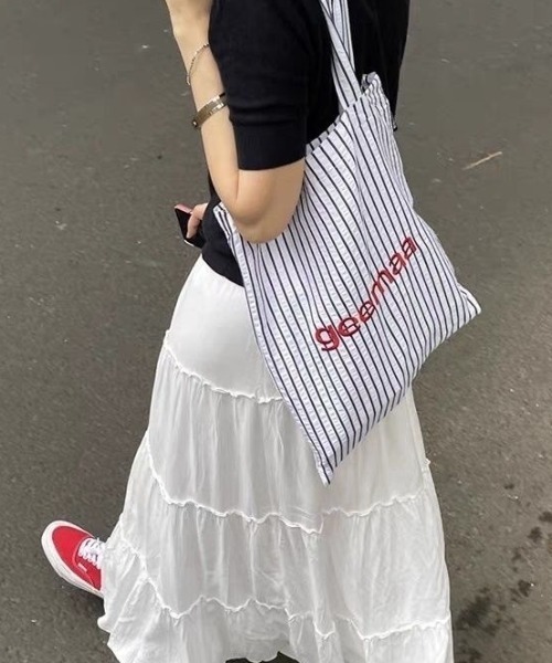 Vipoa(ヴィポア)の「ストライプ&ロゴ トートバッグ(トートバッグ・レディース・イエロー/ピンク/ホワイト・FREE)」の11枚目の写真