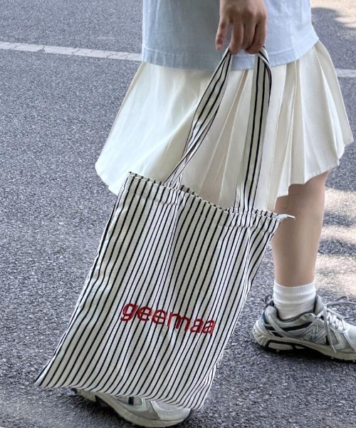 Vipoa(ヴィポア)の「ストライプ&ロゴ トートバッグ(トートバッグ・レディース・イエロー/ピンク/ホワイト・FREE)」の12枚目の写真