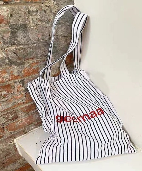 Vipoa(ヴィポア)の「ストライプ&ロゴ トートバッグ(トートバッグ・レディース・イエロー/ピンク/ホワイト・FREE)」の4枚目の写真