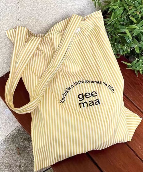 Vipoa(ヴィポア)の「ストライプ&ロゴ トートバッグ(トートバッグ・レディース・イエロー/ピンク/ホワイト・FREE)」の5枚目の写真