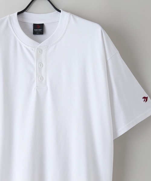 SAVIER(サビアー)の「【SAVIER/サビアー】×【ZERO STAIN/ゼロステイン】コラボ ヘンリーネックTシャツ(Tシャツ/カットソー・メンズ・オフホワイト/ホワイト/ブラック/ネイビー・LARGE/MEDIUM)」の5枚目の写真