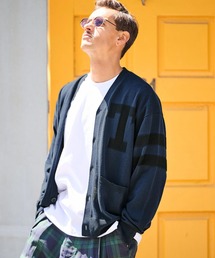 mcg3646-Award Cardigan レタードカーディガン