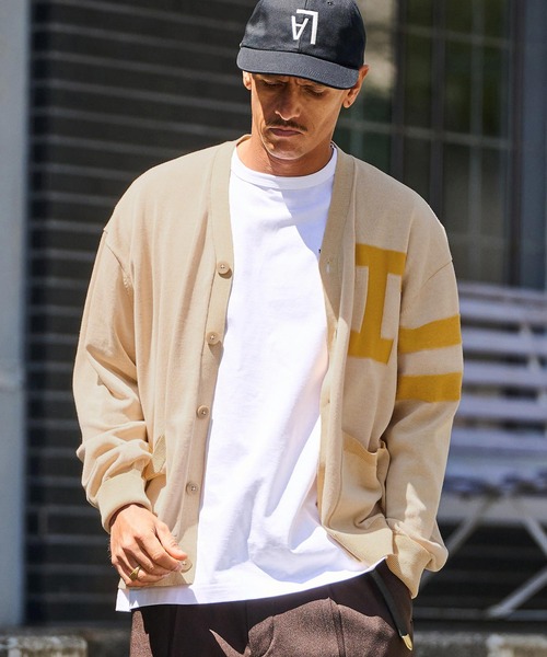 THEOREM(セオレム)の「mcg3646-Award Cardigan レタードカーディガン(カーディガン/ボレロ・メンズ・ネイビー/グレー/イエロー・M/L/XL)」の5枚目の写真