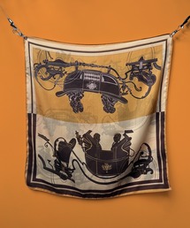 MAISON SELECT（メゾンセレクト）の「5A3 大判スカーフ ヘッドスカーフ 65cm×65cm コットンライク豹柄 馬 馬車 レオパード ペイズリー タッセル 幾何学（バンダナ/スカーフ）」