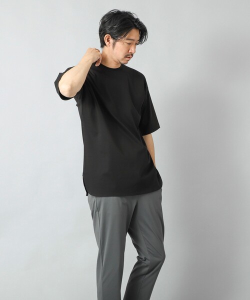 NOLLEY’S（ノーリーズ）の「【ACTIVE SECT】《限定展開》両面シルケット ラウンドテールTシャツ 25SS（Tシャツ/カットソー・メンズ・グレイッシュブルー/ホワイト/ブラック・L/M/S）」の12枚目の写真