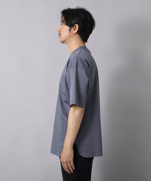 NOLLEY’S（ノーリーズ）の「【ACTIVE SECT】《限定展開》両面シルケット ラウンドテールTシャツ 25SS（Tシャツ/カットソー・メンズ・グレイッシュブルー/ホワイト/ブラック・L/M/S）」の7枚目の写真