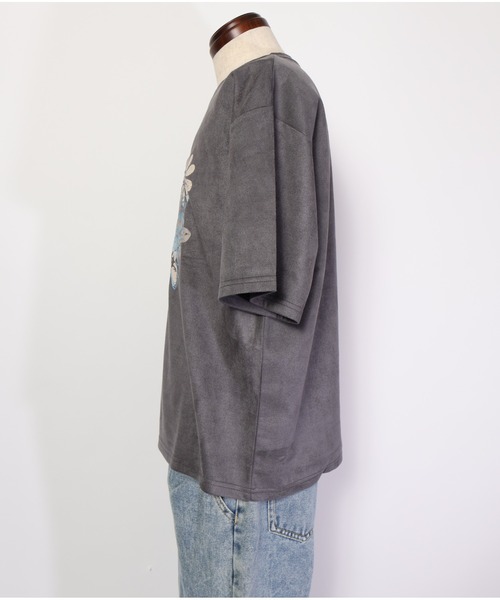 ATELANE(アテレーン)の「ATELANE/ライトスエードポンチ フラワーTEE(Tシャツ/カットソー・メンズ・グレー/アイボリー・LARGE/MEDIUM)」の9枚目の写真