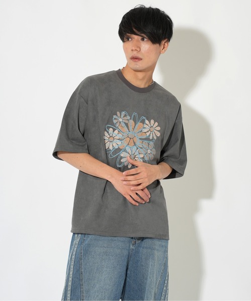 ATELANE(アテレーン)の「ATELANE/ライトスエードポンチ フラワーTEE(Tシャツ/カットソー・メンズ・グレー/アイボリー・LARGE/MEDIUM)」の18枚目の写真
