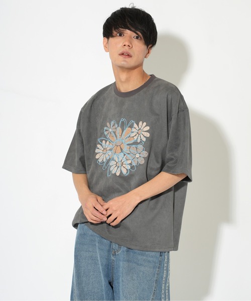 ATELANE(アテレーン)の「ATELANE/ライトスエードポンチ フラワーTEE(Tシャツ/カットソー・メンズ・グレー/アイボリー・LARGE/MEDIUM)」の20枚目の写真