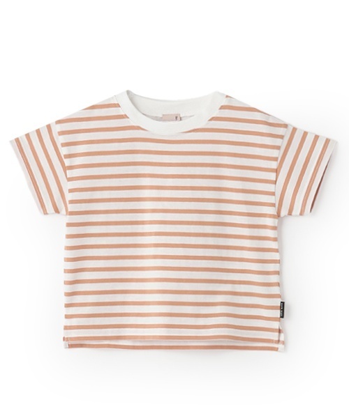 petit main（プティマイン）の「【GOODPRICE冷感】ボーダー半袖Tシャツ（Tシャツ/カットソー・キッズ・グレー/パープル/ピンク/グリーン/ライトブルー/ブラウン系その他・130cm/90cm/100cm/110cm/80ｃｍ/120cm）」の3枚目の写真