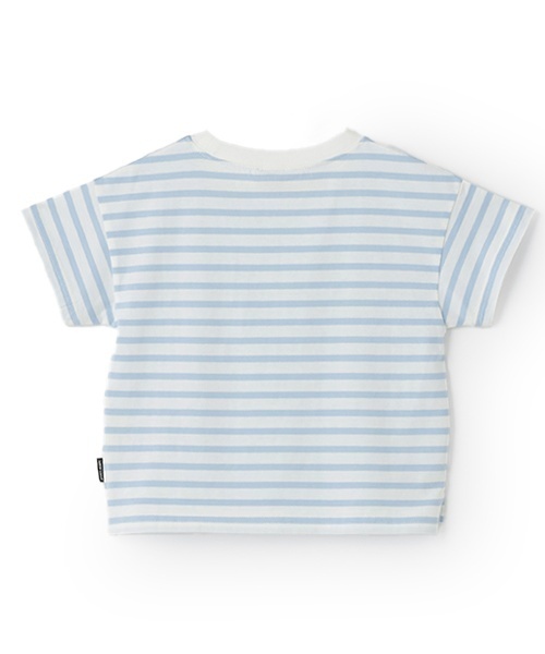 petit main（プティマイン）の「【GOODPRICE冷感】ボーダー半袖Tシャツ（Tシャツ/カットソー・キッズ・グレー/パープル/ピンク/グリーン/ライトブルー/ブラウン系その他・130cm/90cm/100cm/110cm/80ｃｍ/120cm）」の7枚目の写真