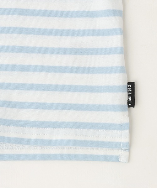 petit main（プティマイン）の「【GOODPRICE冷感】ボーダー半袖Tシャツ（Tシャツ/カットソー・キッズ・グレー/パープル/ピンク/グリーン/ライトブルー/ブラウン系その他・130cm/90cm/100cm/110cm/80ｃｍ/120cm）」の10枚目の写真