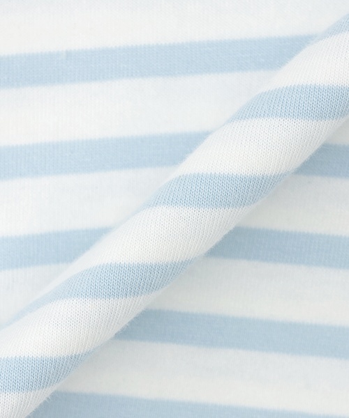 petit main（プティマイン）の「【GOODPRICE冷感】ボーダー半袖Tシャツ（Tシャツ/カットソー・キッズ・グレー/パープル/ピンク/グリーン/ライトブルー/ブラウン系その他・130cm/90cm/100cm/110cm/80ｃｍ/120cm）」の12枚目の写真