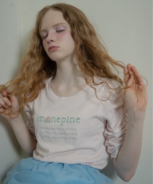 monepine(モネピネ)の「"monepine" beads logo Tee/"monepine" ビーズロゴTシャツ(Tシャツ/カットソー・レディース・ミント/ホワイト/ピンク・1/2)」の16枚目の写真