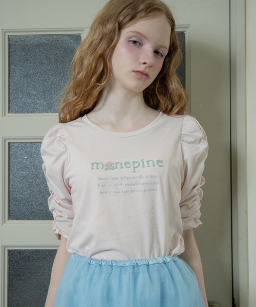 monepine(モネピネ)の「"monepine" beads logo Tee/"monepine" ビーズロゴTシャツ(Tシャツ/カットソー・レディース・ミント/ホワイト/ピンク・1/2)」の18枚目の写真