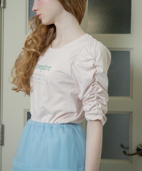 monepine(モネピネ)の「"monepine" beads logo Tee/"monepine" ビーズロゴTシャツ(Tシャツ/カットソー・レディース・ミント/ホワイト/ピンク・1/2)」の20枚目の写真