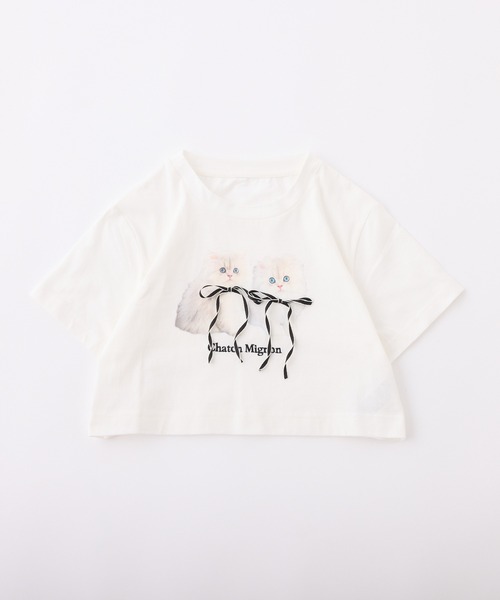 one after another NICE CLAUP(ワンアフターアナザーナイスクラップ)の「ネコ/リボンアソートショートTシャツ(Tシャツ/カットソー・レディース・ブラック/オフホワイト/チャコールグレー/ホワイト・FREE)」の18枚目の写真