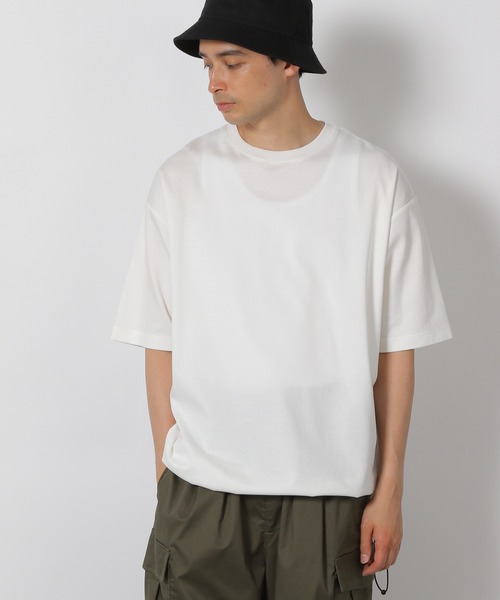 LAKOLE(ラコレ)の「シルケットドロスト半袖T / 425030(Tシャツ/カットソー・メンズ・グリーン/ホワイト/ブラック・LARGE/MEDIUM)」の1枚目の写真