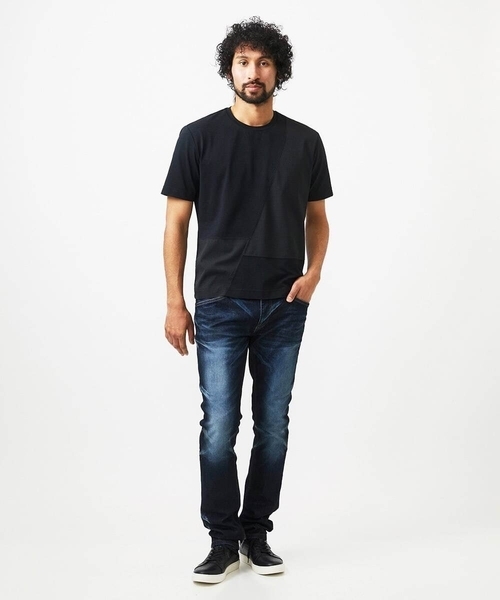 セットアップ】切り替えクルーネック半袖カットソー（Tシャツ