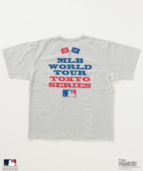 セール】PEANUTS 別注 MLB開幕戦 ベースボール プリントTシャツ（T