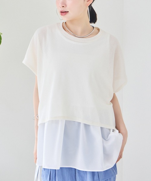 tシャツ 「KATHARINE ROSS」インナー付バックレースアッププルオーバー レディース セール】【KATHARINE ROSS】インナー付バックレースアッププル