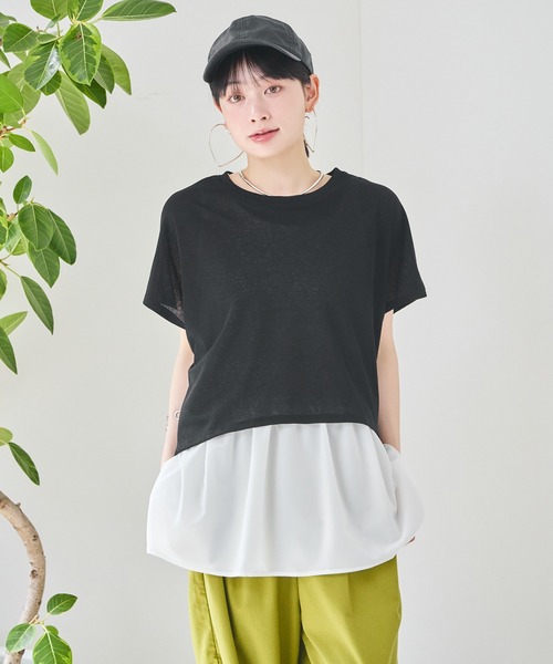 tシャツ 「KATHARINE ROSS」インナー付バックレースアッププルオーバー レディース セール】【KATHARINE ROSS】インナー付バックレースアッププル