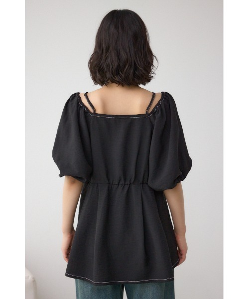 AZUL by moussy(アズールバイマウジー)の「2WAYパフスリーブ配色ペプラムブラウス(シャツ/ブラウス・レディース・アイボリー/ブラック/ピンク・FREE)」の22枚目の写真