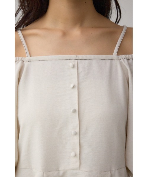 AZUL by moussy(アズールバイマウジー)の「2WAYパフスリーブ配色ペプラムブラウス(シャツ/ブラウス・レディース・アイボリー/ブラック/ピンク・FREE)」の10枚目の写真