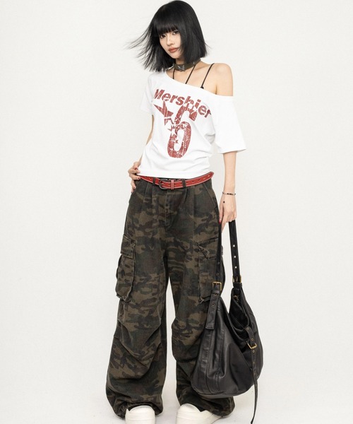 Sibra(シブラ)の「肌ざわり抜群、抜け感ワイドネックロゴTシャツ(Tシャツ/カットソー・レディース・グレー/ホワイト系その他/ネイビー/ホワイト/ライトグレー/ホワイト系その他2・M)」の18枚目の写真