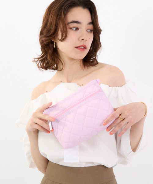 ランキング2025 PERFECT マシュマロピンクキルトコスメティック POUCH2 COSME バッグ