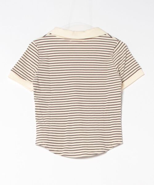 aimoha(アイモハ)の「ボーダー クルーネックTシャツ(Tシャツ/カットソー・レディース・チョコ/レッド/ベージュ/ライトグリーン/ブラック・FREE)」の12枚目の写真
